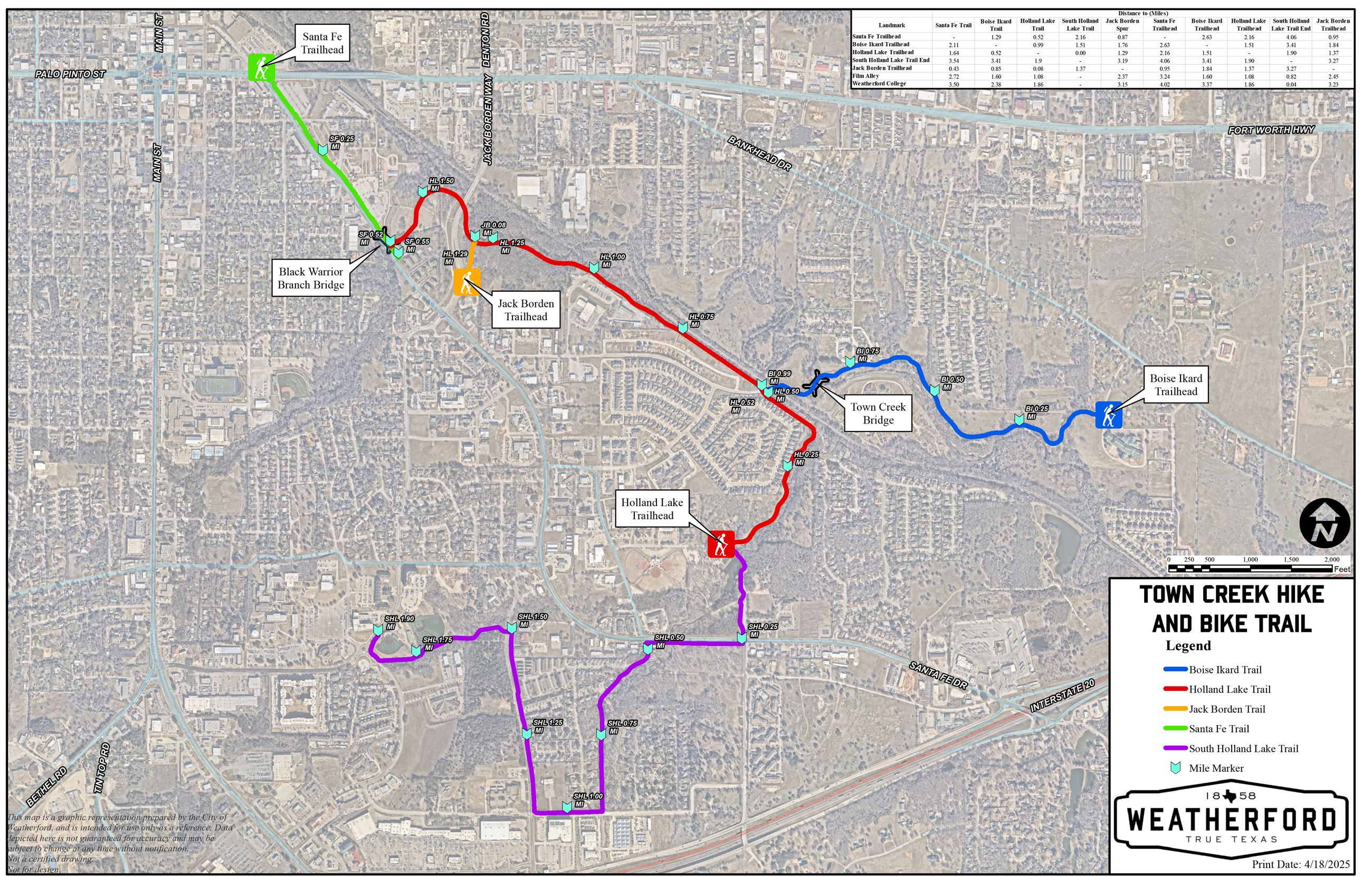 Town Creek Hike and Bike Trail Map