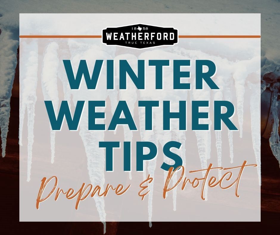 Image of icicled with words Winter Safety Tips